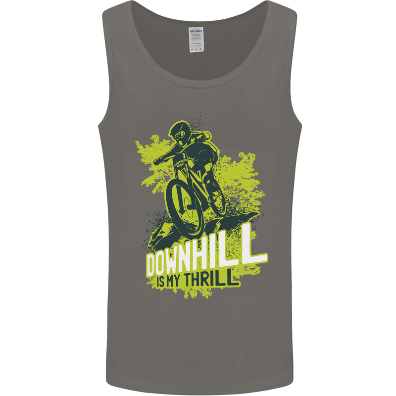 Downhill Mountain Biking My Thrill Cycling Mens Vest Tank Top Charcoal