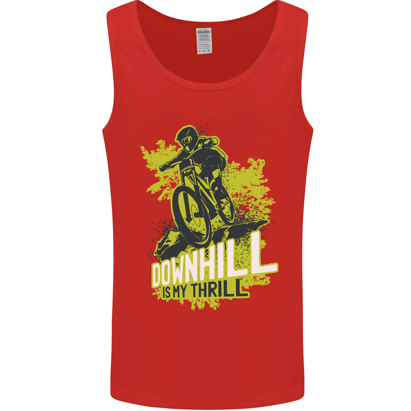 Downhill Mountain Biking My Thrill Cycling Mens Vest Tank Top Red
