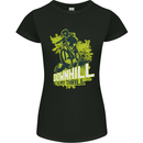 Downhill Mountain Biking My Thrill Cycling Womens Petite Cut T-Shirt Black