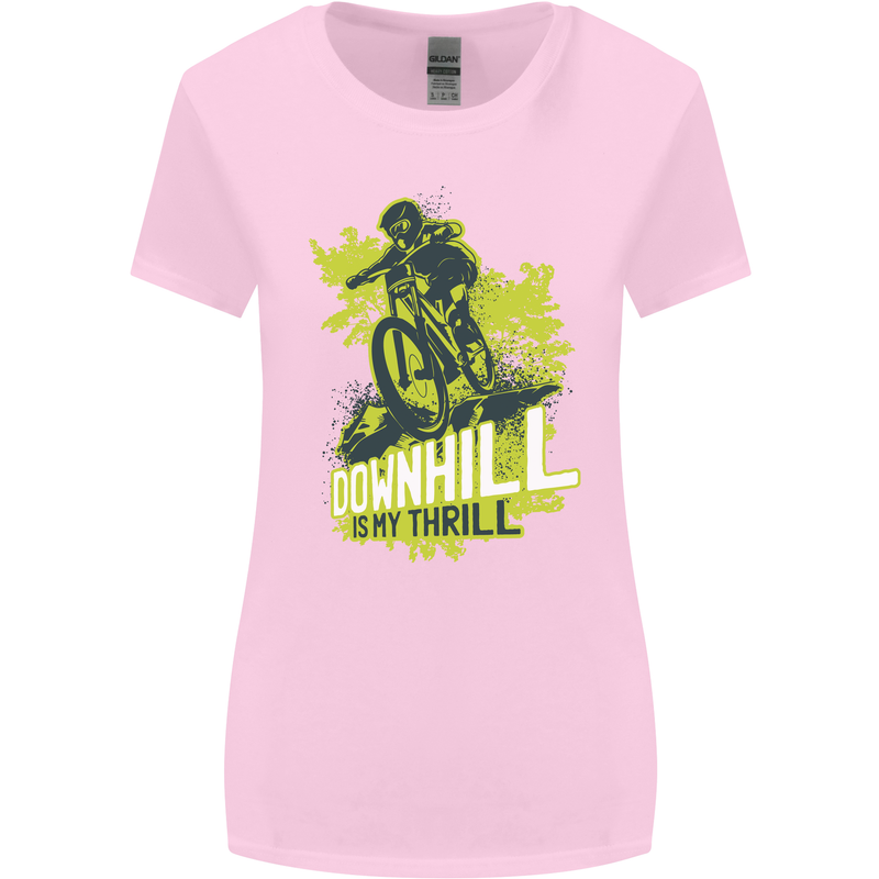 Downhill Mountain Biking My Thrill Cycling Womens Wider Cut T-Shirt Light Pink