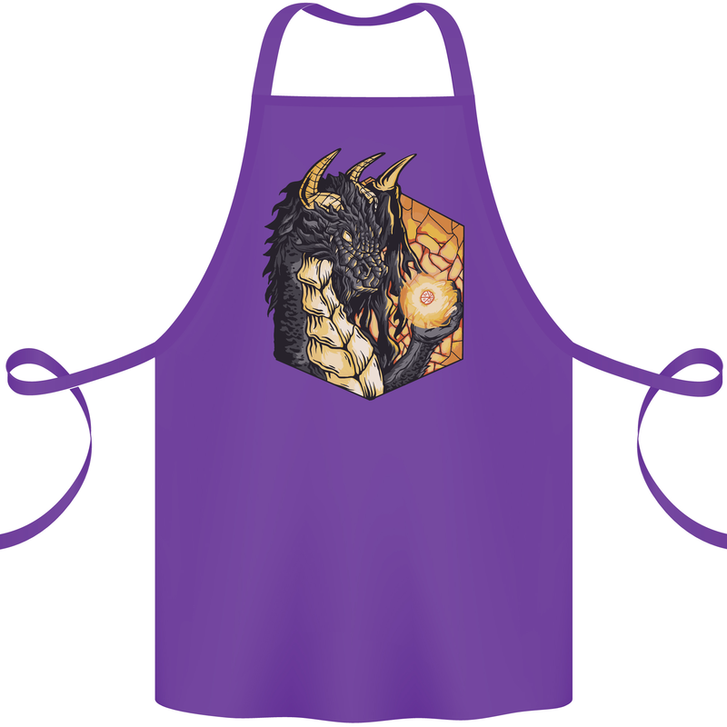 Dragon Dice RPG Role Playing Games Fantasy Cotton Apron 100% Organic Purple