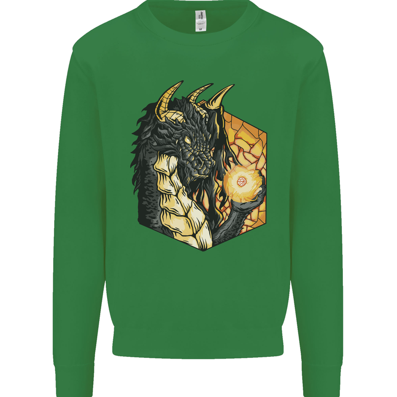 Dragon Dice RPG Role Playing Games Fantasy Kids Sweatshirt Jumper Irish Green
