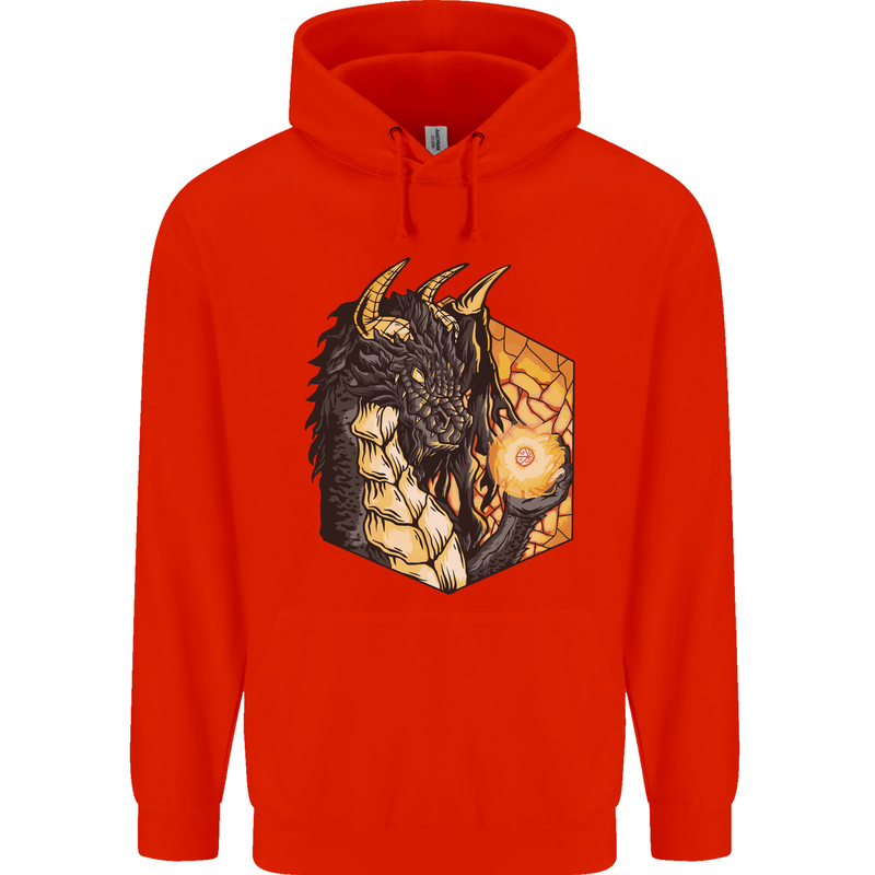Dragon Dice RPG Role Playing Games Fantasy Mens 80% Cotton Hoodie Bright Red