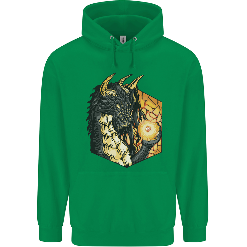 Dragon Dice RPG Role Playing Games Fantasy Mens 80% Cotton Hoodie Irish Green