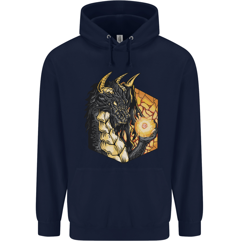 Dragon Dice RPG Role Playing Games Fantasy Mens 80% Cotton Hoodie Navy Blue