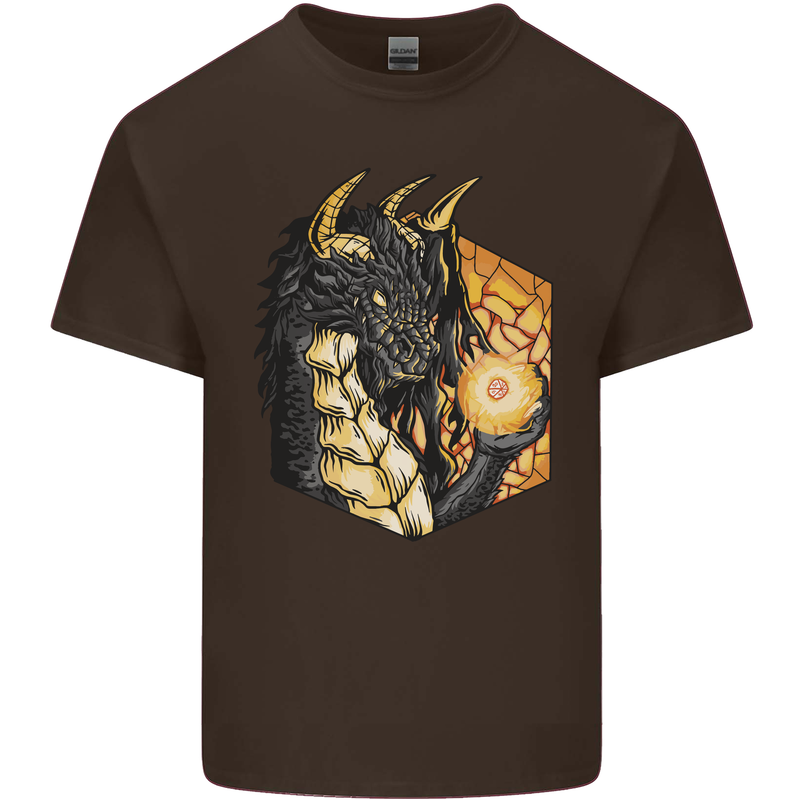 Dragon Dice RPG Role Playing Games Fantasy Mens Cotton T-Shirt Tee Top Dark Chocolate