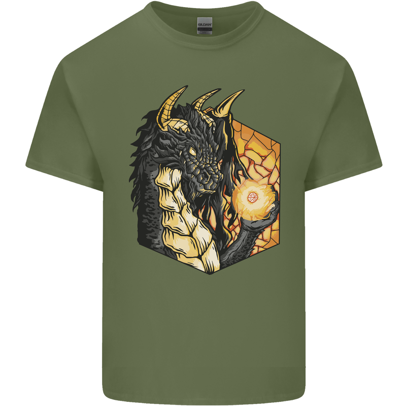 Dragon Dice RPG Role Playing Games Fantasy Mens Cotton T-Shirt Tee Top Military Green