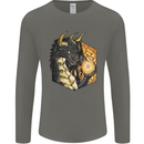 Dragon Dice RPG Role Playing Games Fantasy Mens Long Sleeve T-Shirt Charcoal