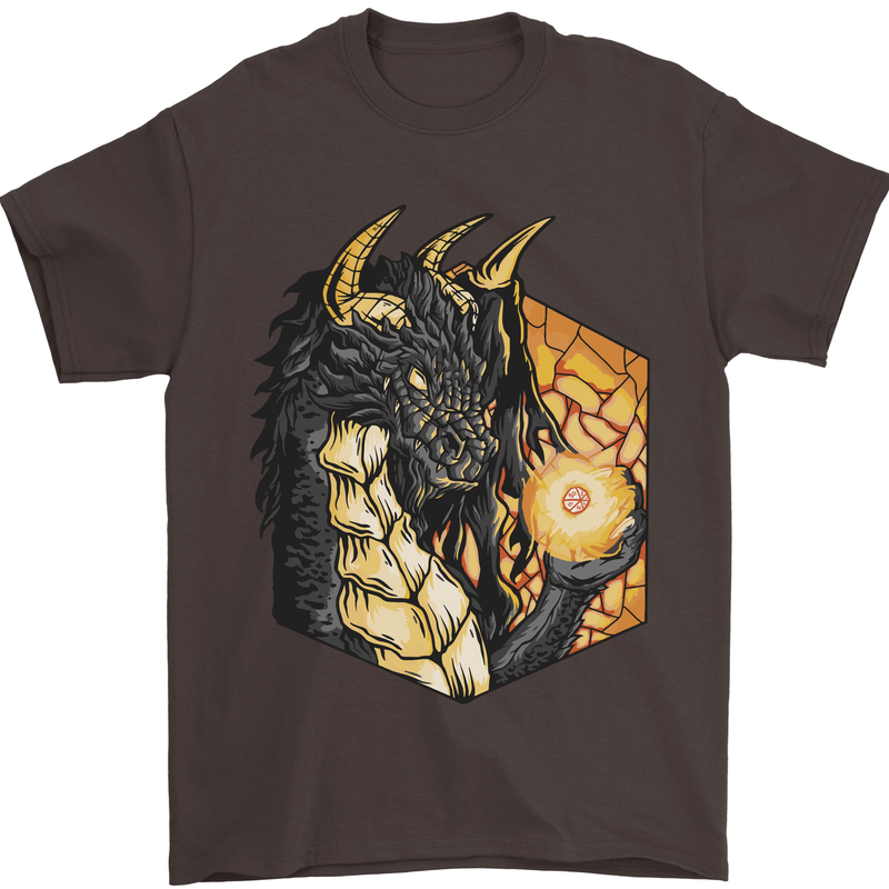 Dragon Dice RPG Role Playing Games Fantasy Mens T-Shirt Cotton Gildan Dark Chocolate