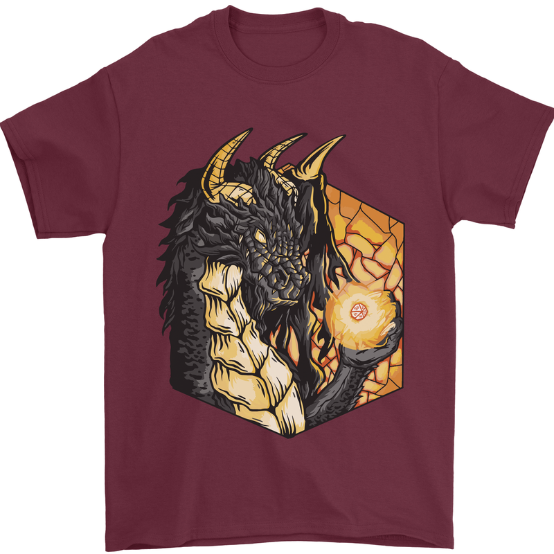 Dragon Dice RPG Role Playing Games Fantasy Mens T-Shirt Cotton Gildan Maroon