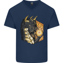 Dragon Dice RPG Role Playing Games Fantasy Mens V-Neck Cotton T-Shirt Navy Blue
