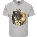 Dragon Dice RPG Role Playing Games Fantasy Mens V-Neck Cotton T-Shirt Sports Grey