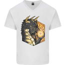 Dragon Dice RPG Role Playing Games Fantasy Mens V-Neck Cotton T-Shirt White