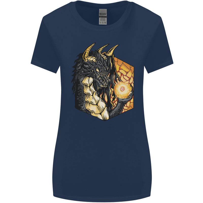 Dragon Dice RPG Role Playing Games Fantasy Womens Wider Cut T-Shirt Navy Blue