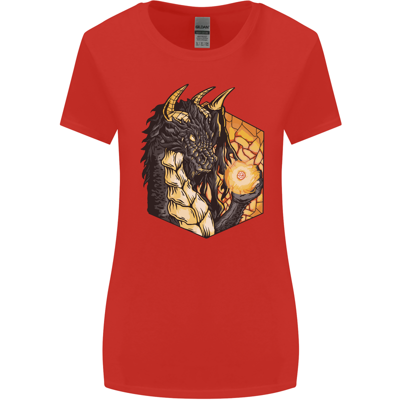 Dragon Dice RPG Role Playing Games Fantasy Womens Wider Cut T-Shirt Red