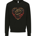 Dragon Heart Fantasy Art Kids Sweatshirt Jumper Black