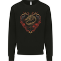 Dragon Heart Fantasy Art Mens Sweatshirt Jumper Black