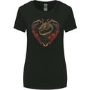 Dragon Heart Fantasy Art Womens Wider Cut T-Shirt Black