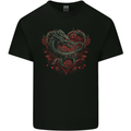 Dragon Heart Fantasy Roses of Passion Kids T-Shirt Childrens Black