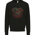 Dragon Heart Fantasy Roses of Passion Mens Sweatshirt Jumper Black