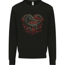 Dragon Heart Fantasy Roses of Passion Mens Sweatshirt Jumper Black