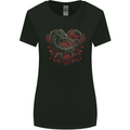 Dragon Heart Fantasy Roses of Passion Womens Wider Cut T-Shirt Black