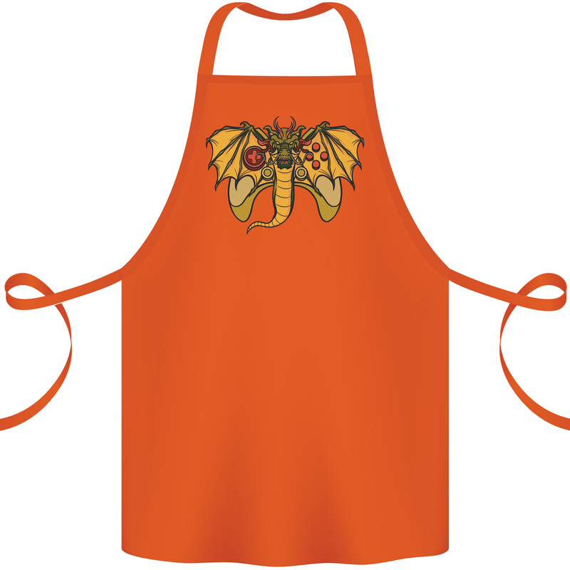 Dragon Joypad Joystick Video Games Console Cotton Apron 100% Organic Orange