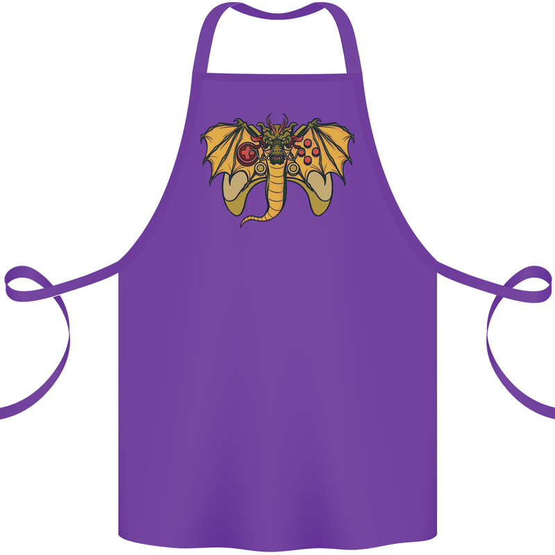 Dragon Joypad Joystick Video Games Console Cotton Apron 100% Organic Purple
