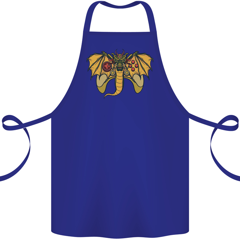 Dragon Joypad Joystick Video Games Console Cotton Apron 100% Organic Royal Blue