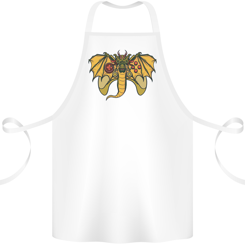 Dragon Joypad Joystick Video Games Console Cotton Apron 100% Organic White