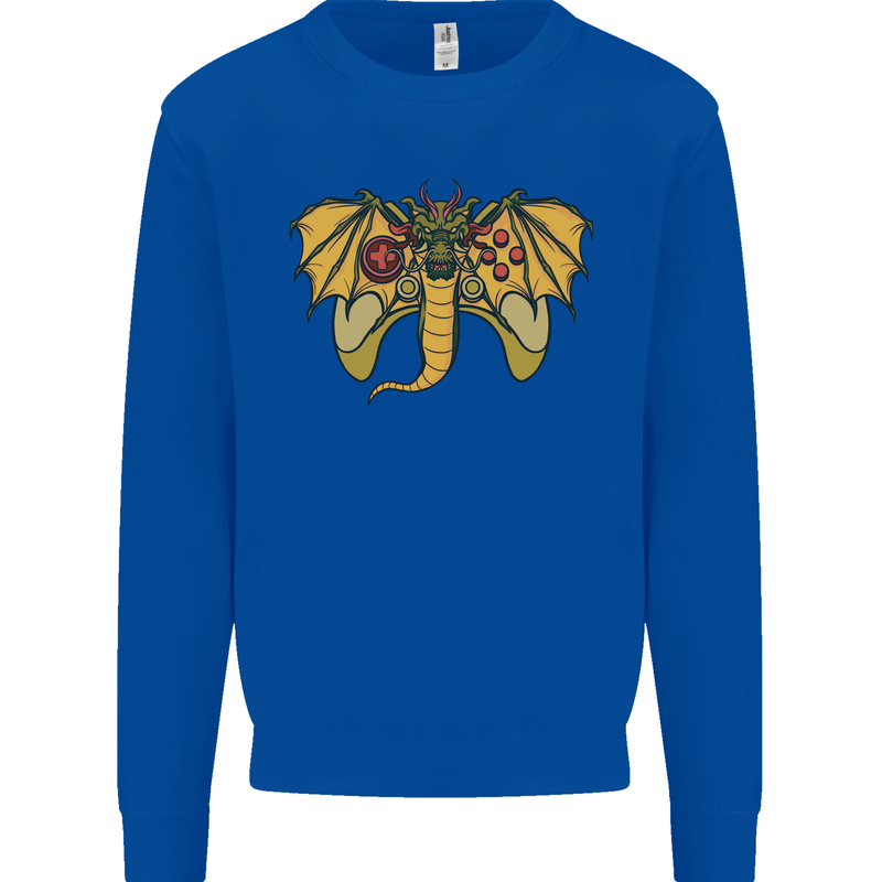 Dragon Joypad Joystick Video Games Console Kids Sweatshirt Jumper Royal Blue