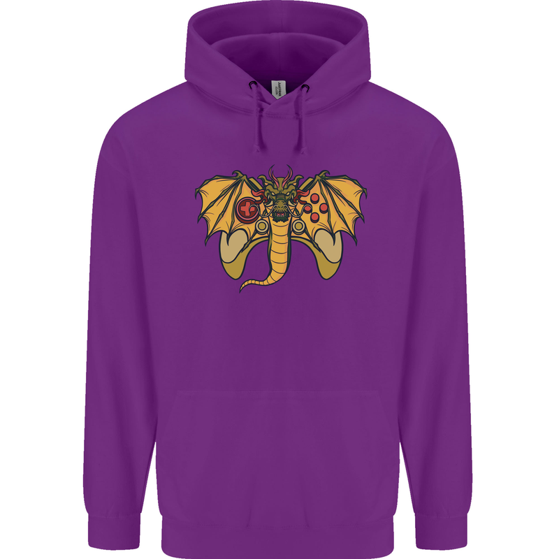 Dragon Joypad Joystick Video Games Console Mens 80% Cotton Hoodie Purple