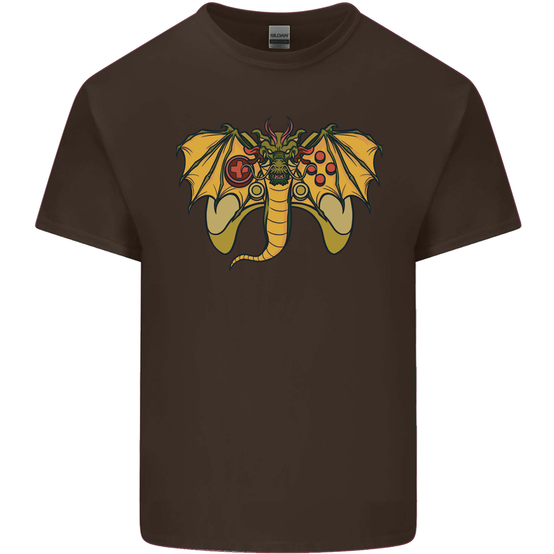 Dragon Joypad Joystick Video Games Console Mens Cotton T-Shirt Tee Top Dark Chocolate