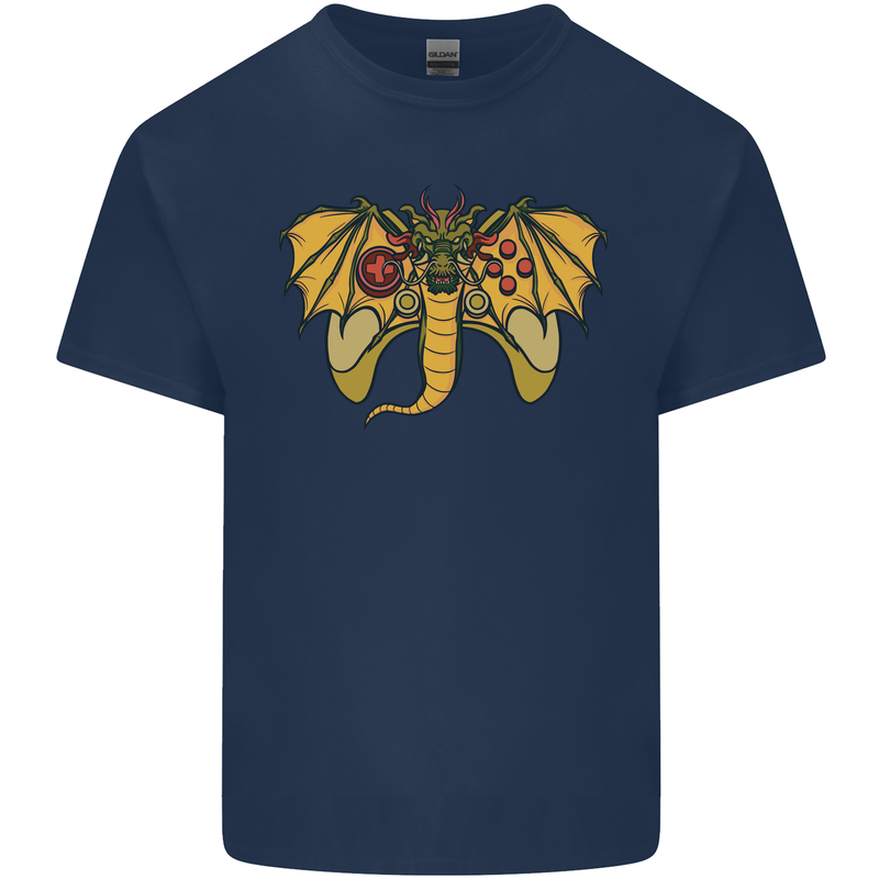 Dragon Joypad Joystick Video Games Console Mens Cotton T-Shirt Tee Top Navy Blue