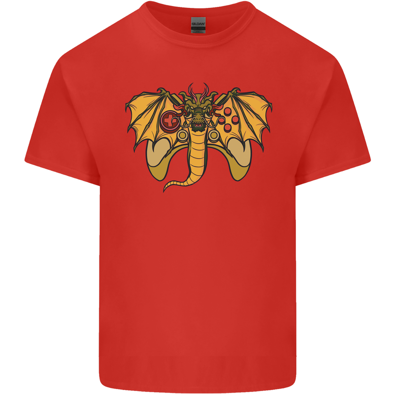 Dragon Joypad Joystick Video Games Console Mens Cotton T-Shirt Tee Top Red