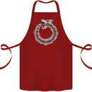 Dragon Symbol Fantasy Chinese Japanese Cotton Apron 100% Organic Maroon