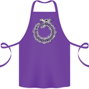Dragon Symbol Fantasy Chinese Japanese Cotton Apron 100% Organic Purple