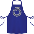 Dragon Symbol Fantasy Chinese Japanese Cotton Apron 100% Organic Royal Blue