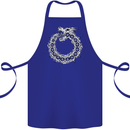 Dragon Symbol Fantasy Chinese Japanese Cotton Apron 100% Organic Royal Blue