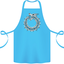 Dragon Symbol Fantasy Chinese Japanese Cotton Apron 100% Organic Turquoise
