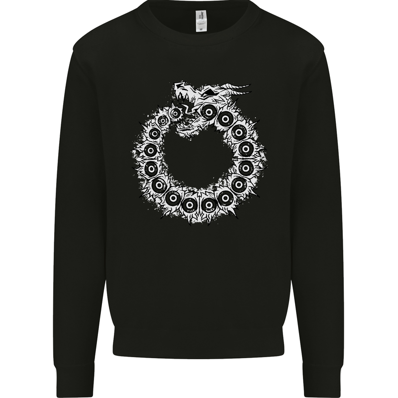 Dragon Symbol Fantasy Chinese Japanese Kids Sweatshirt Jumper Black