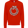 Dragon Symbol Fantasy Chinese Japanese Kids Sweatshirt Jumper Bright Red