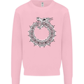 Dragon Symbol Fantasy Chinese Japanese Kids Sweatshirt Jumper Light Pink