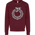Dragon Symbol Fantasy Chinese Japanese Kids Sweatshirt Jumper Maroon