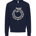 Dragon Symbol Fantasy Chinese Japanese Kids Sweatshirt Jumper Navy Blue