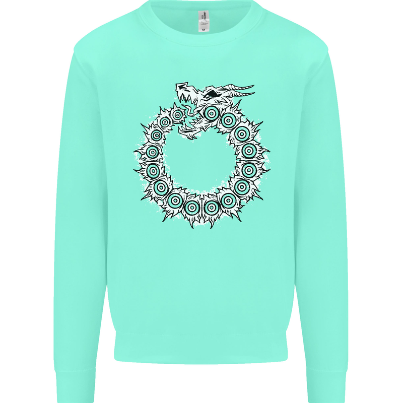 Dragon Symbol Fantasy Chinese Japanese Kids Sweatshirt Jumper Peppermint