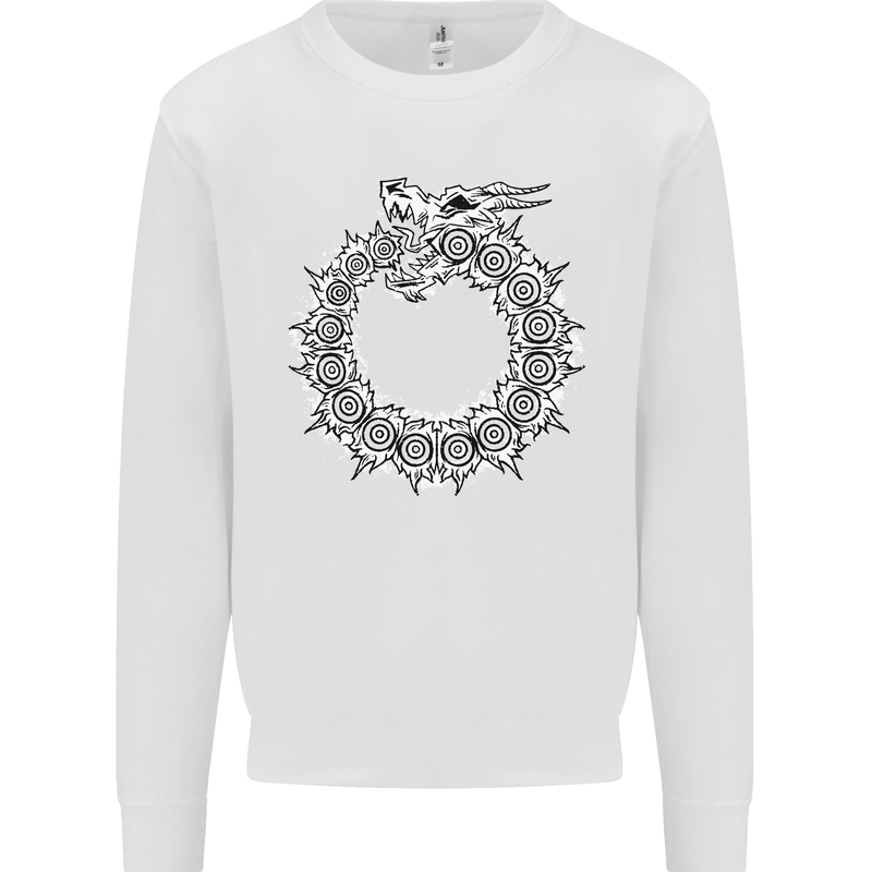 Dragon Symbol Fantasy Chinese Japanese Kids Sweatshirt Jumper White