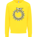 Dragon Symbol Fantasy Chinese Japanese Kids Sweatshirt Jumper Yellow