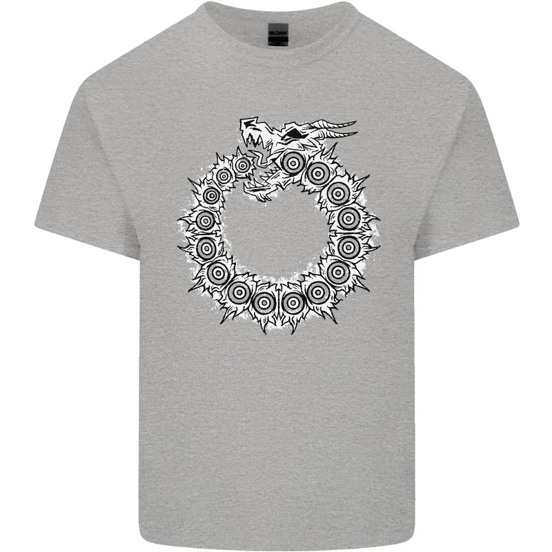 Dragon Symbol Fantasy Chinese Japanese Kids T-Shirt Childrens Sports Grey
