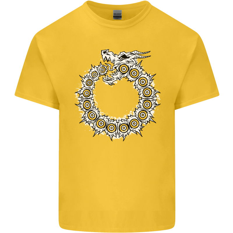 Dragon Symbol Fantasy Chinese Japanese Kids T-Shirt Childrens Yellow